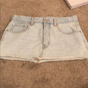 Light wash jean skirt